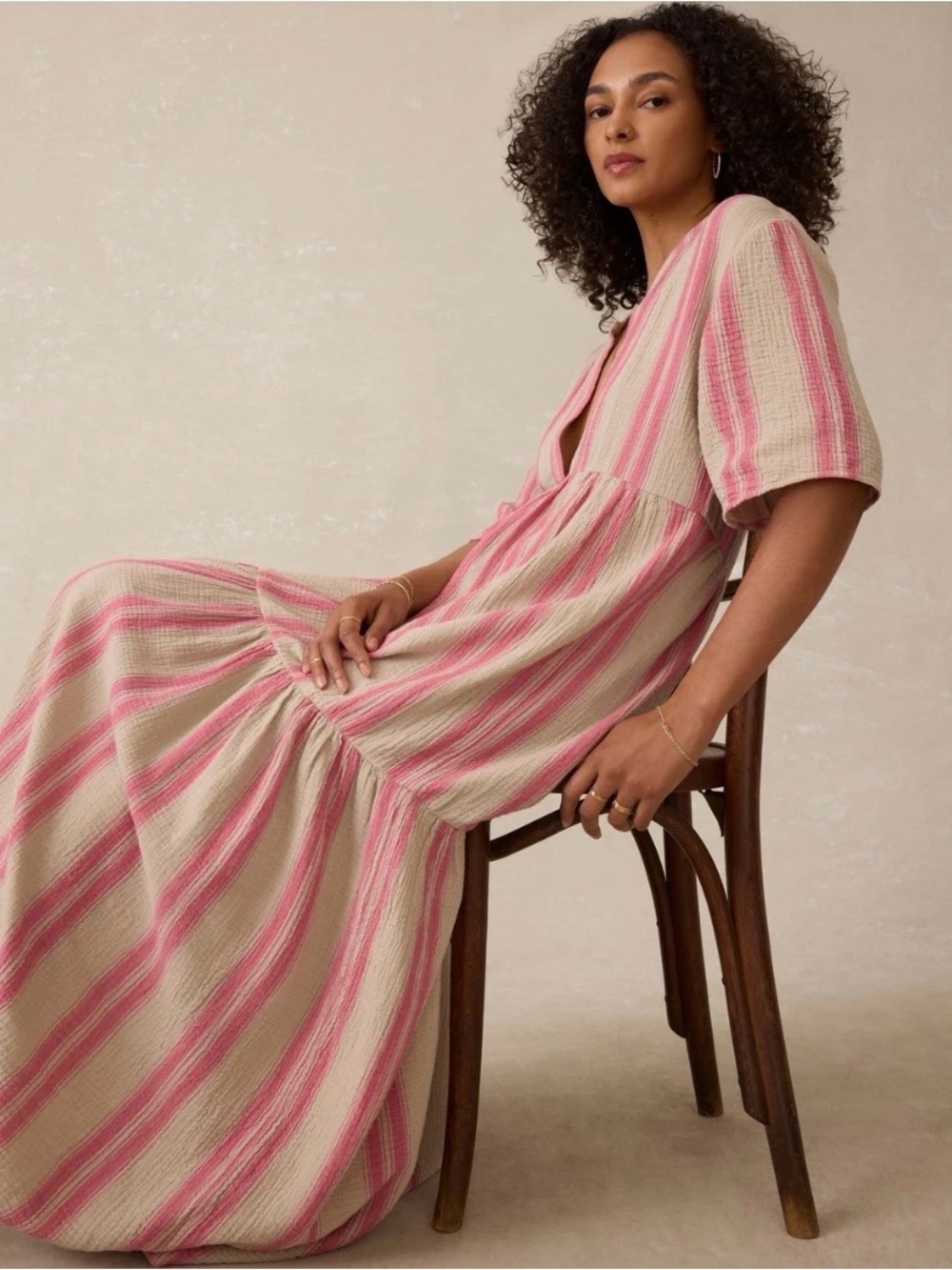 •FAHERTY• dune cotton gauze wesley dress